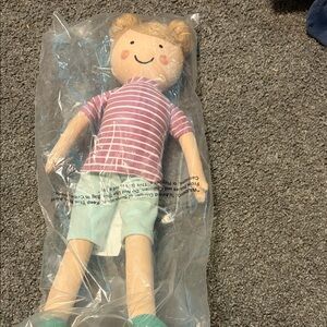 Striped Purple and Blue Plush Doll